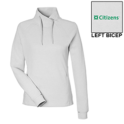 WOMEN'S WAFFLE CROSS-NECK PULLOVER