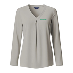 WOMEN'S PLEATED V-NECK
